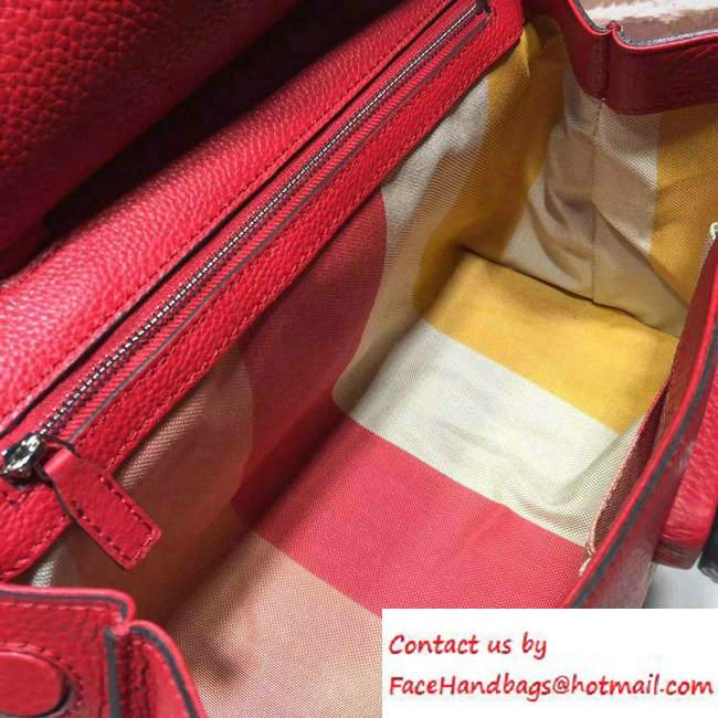 Gucci Bamboo Daily Leather Top Handle Medium Bag 392013 Red
