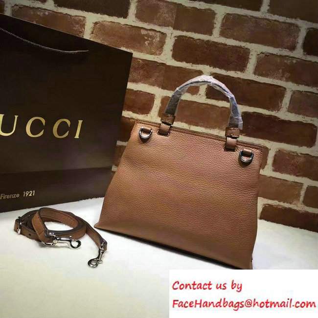 Gucci Bamboo Daily Leather Top Handle Small Bag 370831 Brown - Click Image to Close