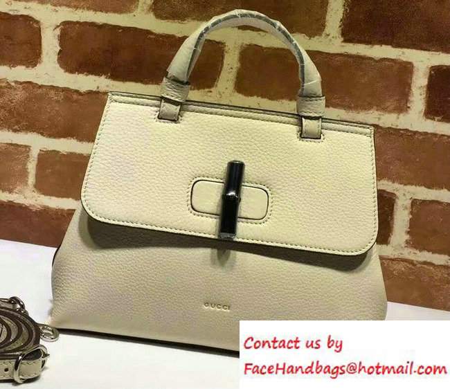 Gucci Bamboo Daily Leather Top Handle Small Bag 370831 Creamy