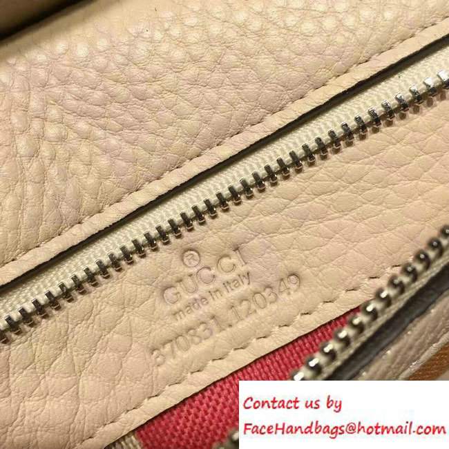 Gucci Bamboo Daily Leather Top Handle Small Bag 370831 Creamy