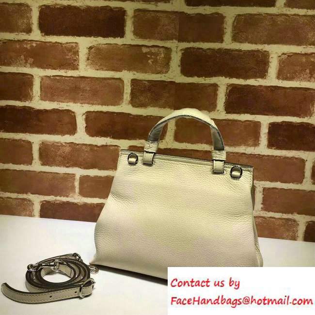 Gucci Bamboo Daily Leather Top Handle Small Bag 370831 Creamy - Click Image to Close