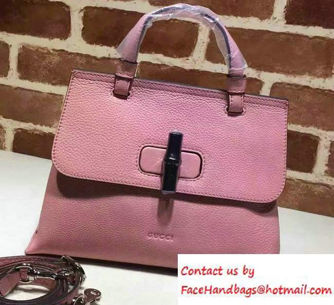 Gucci Bamboo Daily Leather Top Handle Small Bag 370831 Pink - Click Image to Close