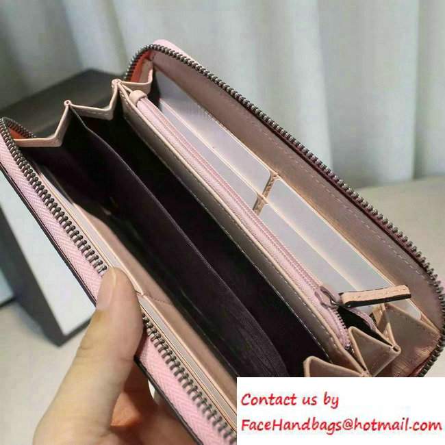 Gucci Blooms Print Leather Zip Around Wallet 410102 Pink 2016 - Click Image to Close