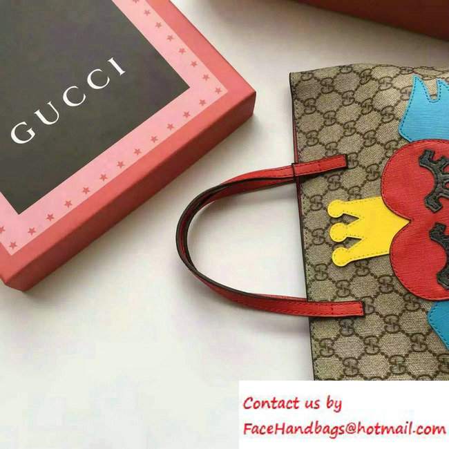 Gucci Children'S GG Supreme Canvas Tote Bag 410812 Heart 2016 - Click Image to Close