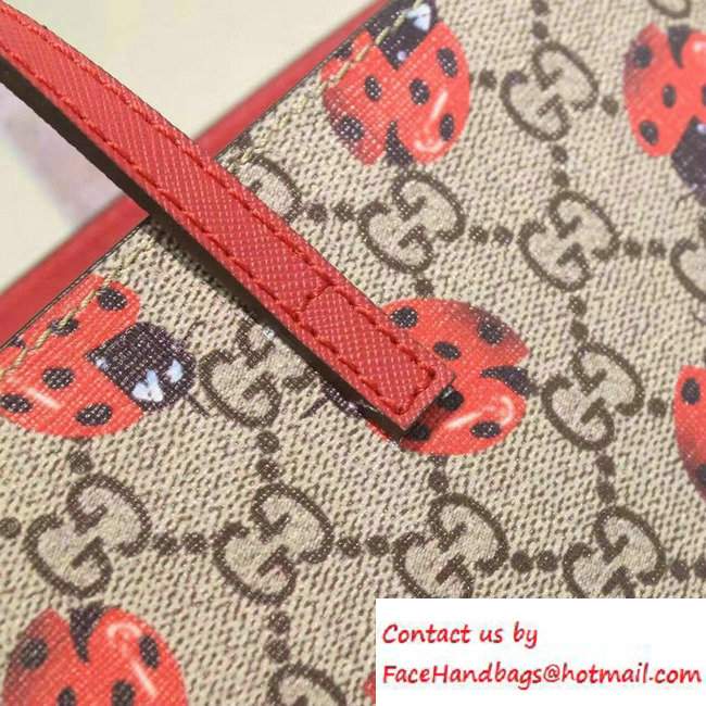Gucci Children'S GG Supreme Canvas Tote Bag 410812 Ladybugs 2016