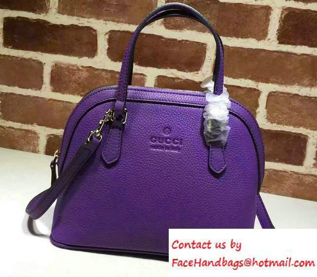 Gucci Convertible Mini Dome Leather Cross Body Bag 341504 Purple - Click Image to Close
