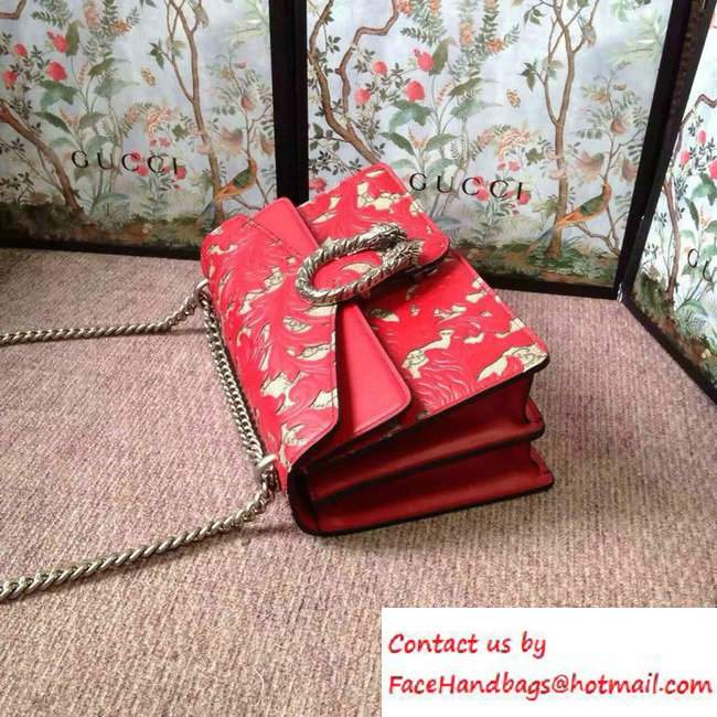 Gucci Dionysus Arabesque GG Supreme and Leather Shoulder Small Bag 400249 Red 2016 - Click Image to Close