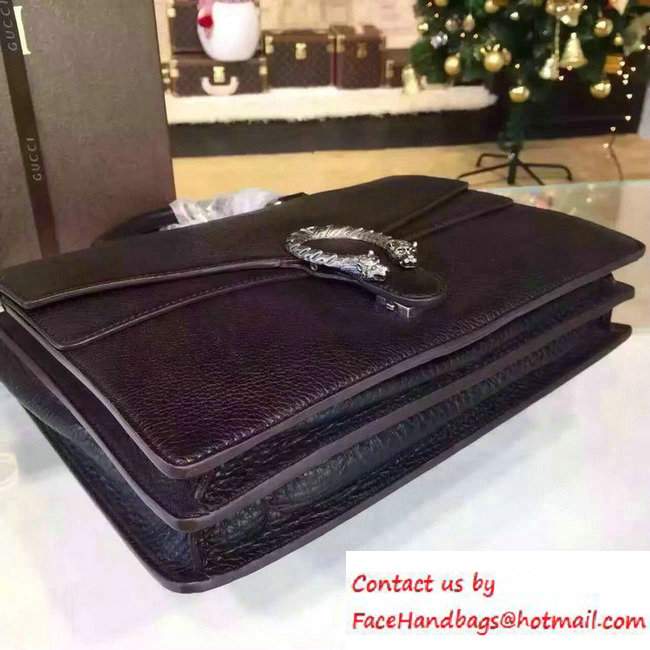 Gucci Dionysus Leather Briefcase Tote Bag 397657 Black