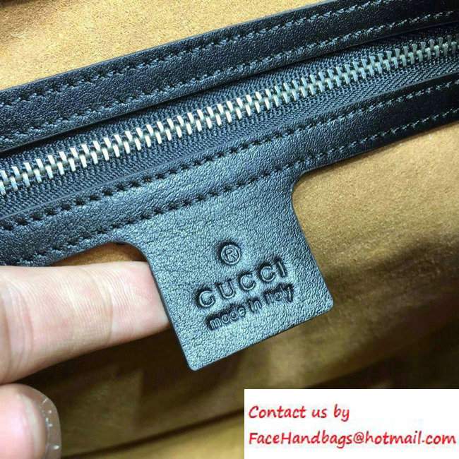 Gucci Dionysus Leather Hobo Small Bag 444072 Black/Web 2016