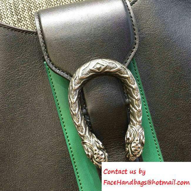 Gucci Dionysus Leather Hobo Small Bag 444072 Black/Web 2016