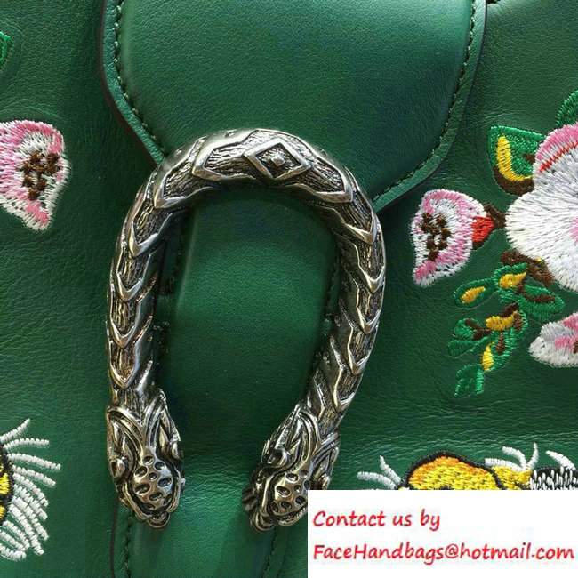 Gucci Dionysus Leather Hobo Small Bag 444072 Green/Tiger 2016 - Click Image to Close