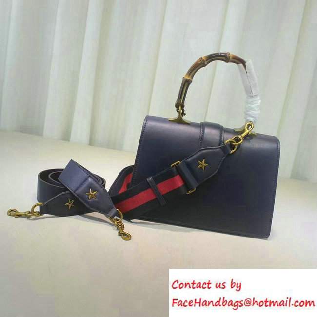 Gucci Dionysus Leather Top Handle Medium Bag 448075 Blue/Green/Red 2016 - Click Image to Close