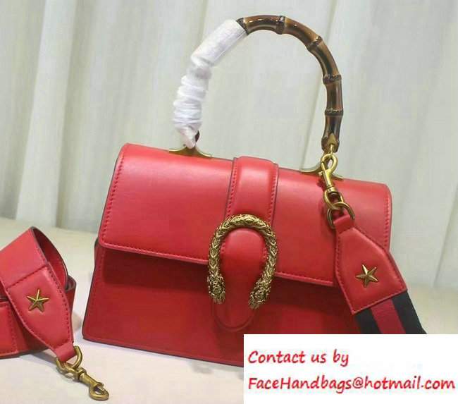Gucci Dionysus Leather Top Handle Medium Bag 448075 Red 2016
