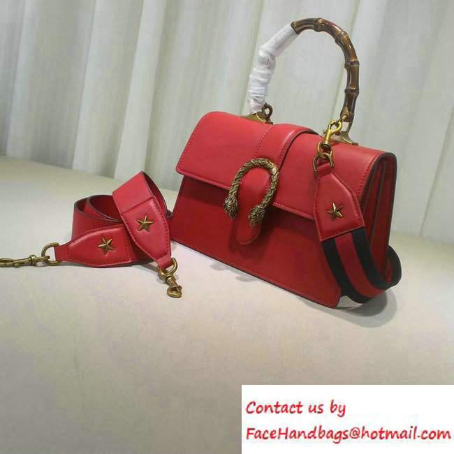 Gucci Dionysus Leather Top Handle Medium Bag 448075 Red 2016