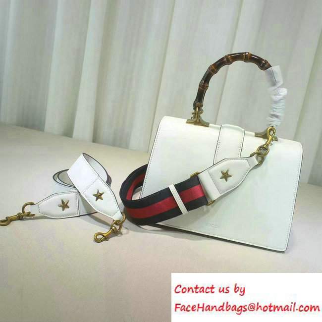 Gucci Dionysus Leather Top Handle Medium Bag 448075 White/Blue/Red 2016 - Click Image to Close