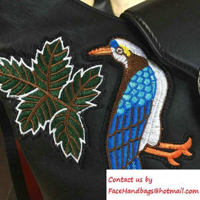 Gucci Dionysus Matelasse Leather Hobo Small Bag 444072 Black/Bird 2016 - Click Image to Close