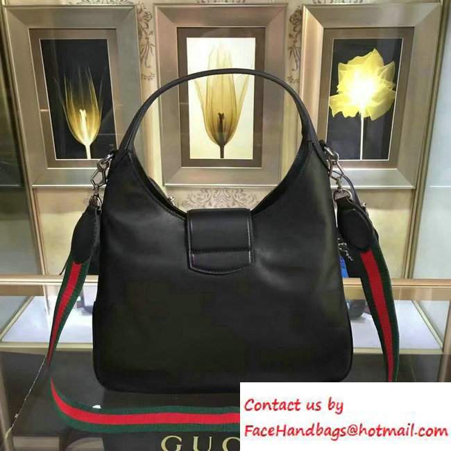Gucci Dionysus Matelasse Leather Hobo Small Bag 444072 Black/Web 2016