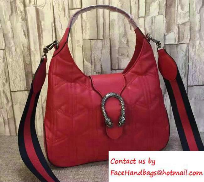 Gucci Dionysus Matelasse Leather Hobo Small Bag 444072 Red