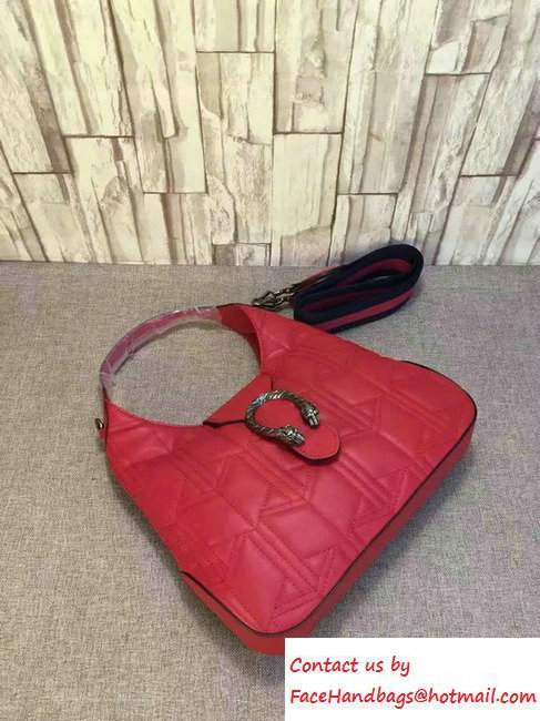 Gucci Dionysus Matelasse Leather Hobo Small Bag 444072 Red