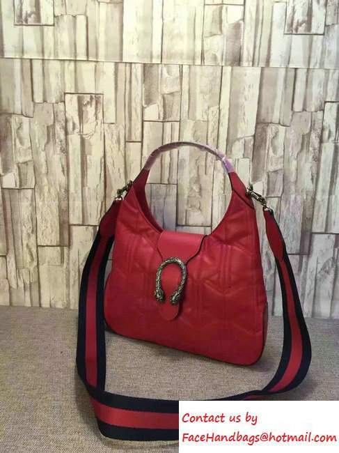 Gucci Dionysus Matelasse Leather Hobo Small Bag 444072 Red - Click Image to Close