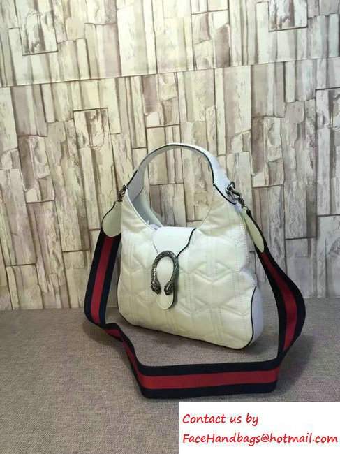 Gucci Dionysus Matelasse Leather Hobo Small Bag 444072 White
