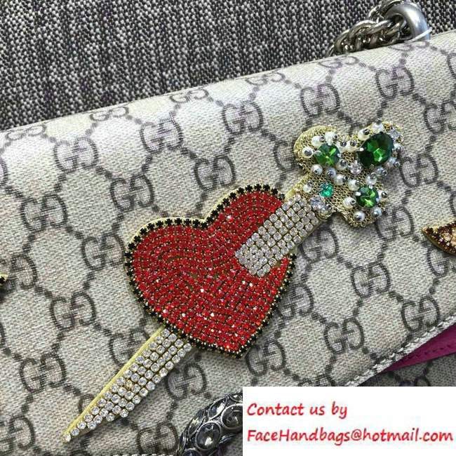 Gucci Dionysus Pierced Heart Beads Embroidered Shoulder Medium Bag 403348 2016