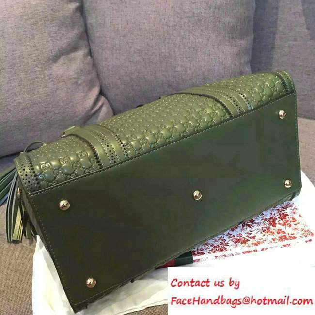 Gucci Duilio Brogue Guccissima Leather Boston Medium Bag 296904 Green - Click Image to Close