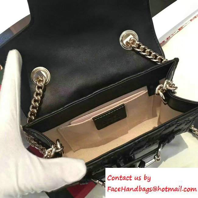 Gucci Emily Guccissima Leather Chain Shoulder Mini Bag 369622 Black