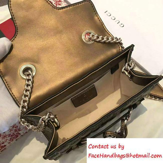 Gucci Emily Guccissima Leather Chain Shoulder Mini Bag 369622 Bronze