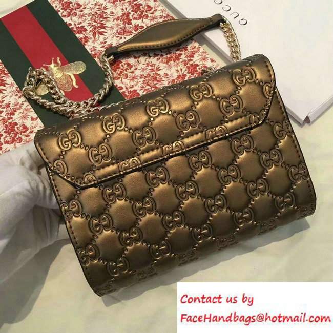 Gucci Emily Guccissima Leather Chain Shoulder Mini Bag 369622 Bronze - Click Image to Close