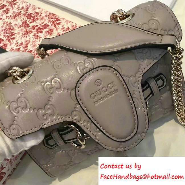 Gucci Emily Guccissima Leather Chain Shoulder Mini Bag 369622 Gray - Click Image to Close