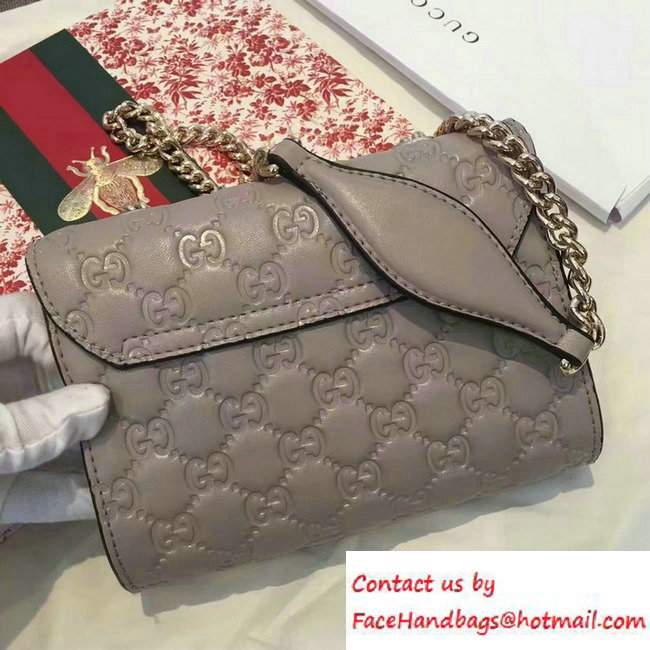 Gucci Emily Guccissima Leather Chain Shoulder Mini Bag 369622 Gray
