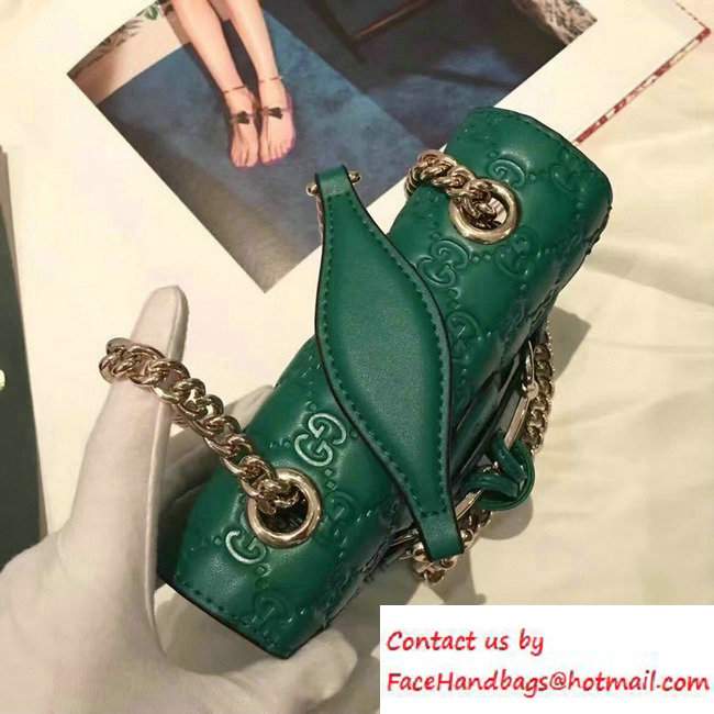Gucci Emily Guccissima Leather Chain Shoulder Mini Bag 369622 Green - Click Image to Close