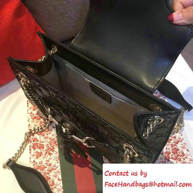 Gucci Emily Guccissima Leather Chain Shoulder Small Bag 369621 Black - Click Image to Close