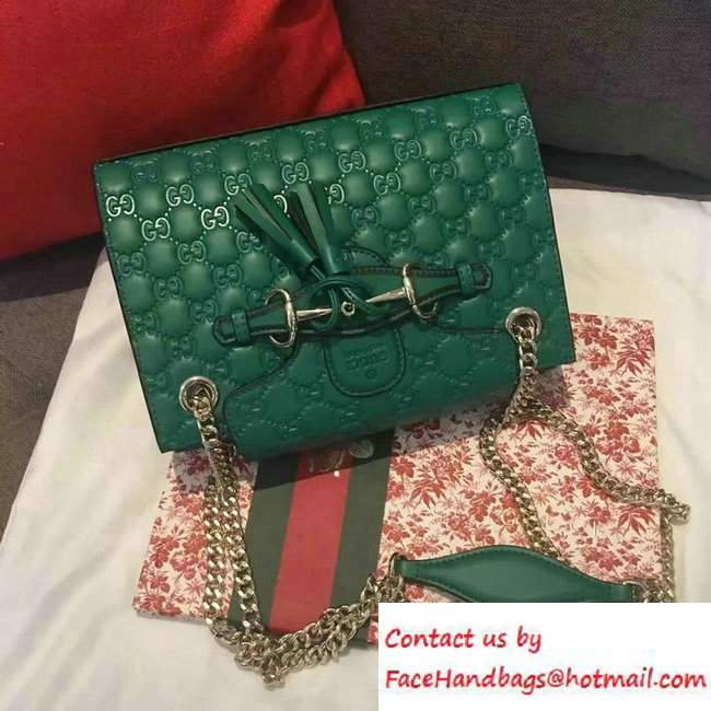 Gucci Emily Guccissima Leather Chain Shoulder Small Bag 369621 Green