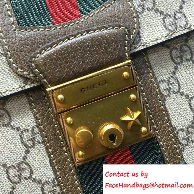 Gucci GG Canvas Web Shoulder Bag 441984 Coffee 2016