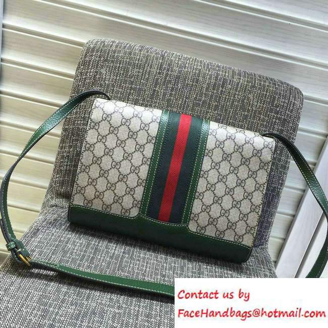 Gucci GG Canvas Web Shoulder Bag 441984 Green 2016