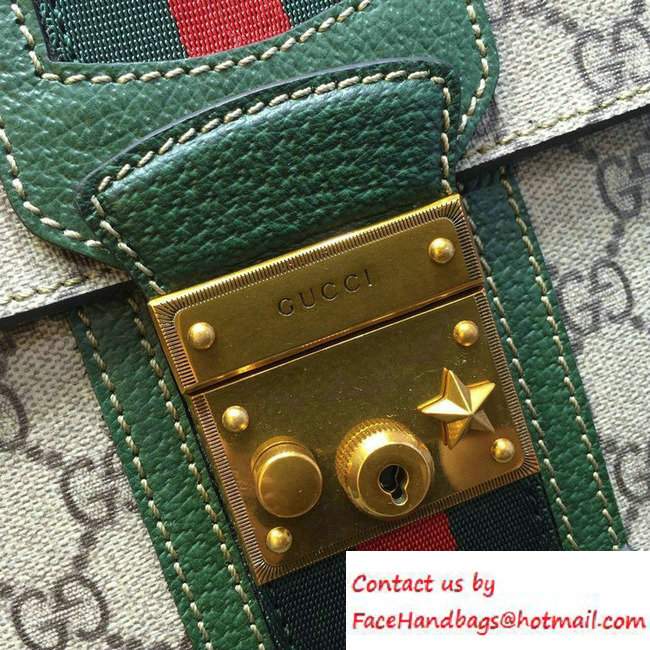 Gucci GG Canvas Web Shoulder Bag 441984 Green 2016