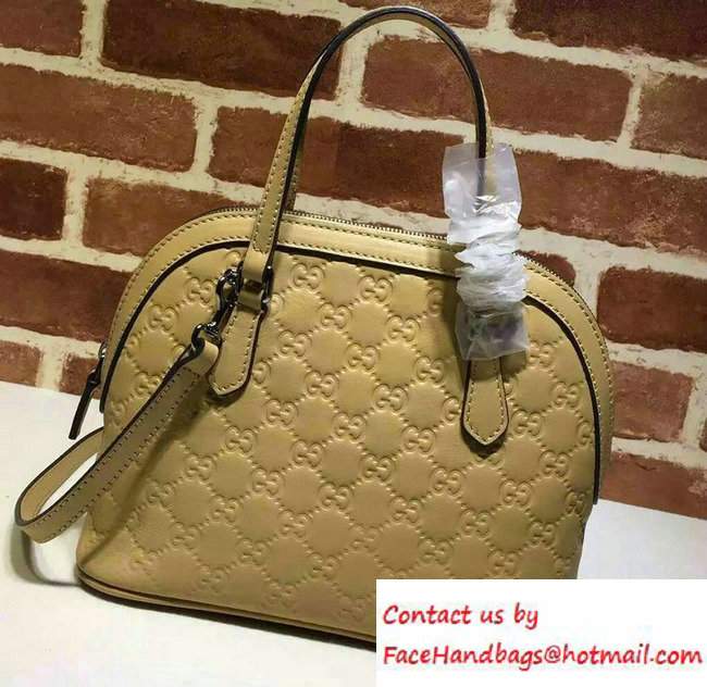 Gucci GG Guccissima Convertible Mini Dome Leather Cross Body Bag 341504 Apricot - Click Image to Close