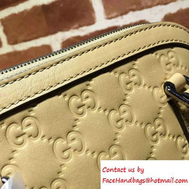 Gucci GG Guccissima Convertible Mini Dome Leather Cross Body Bag 341504 Apricot