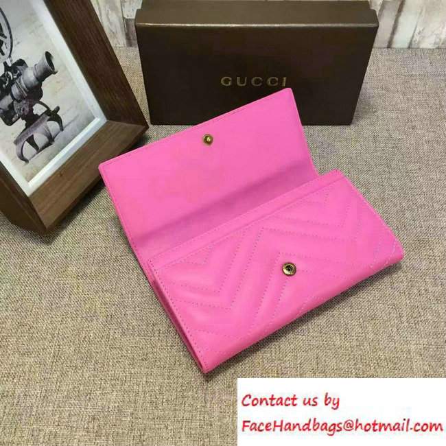 Gucci GG Marmont Matelasse Chevron Continental Wallet 443436 Pink 2016