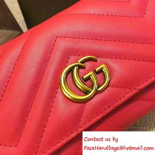 Gucci GG Marmont Matelasse Chevron Continental Wallet 443436 Red 2016 - Click Image to Close