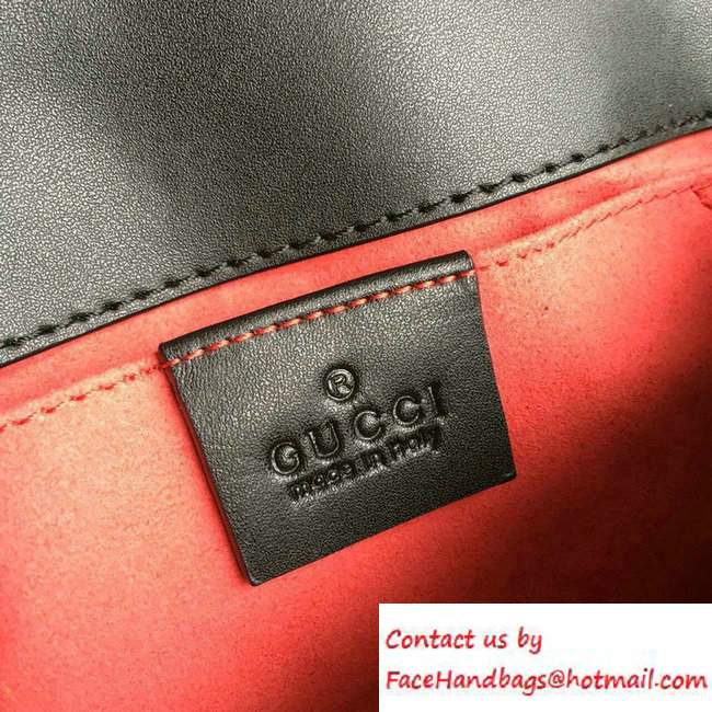 Gucci GG Marmont Matelasse Chevron Mini Chain Shoulder Bag 446744 Black 2016 - Click Image to Close