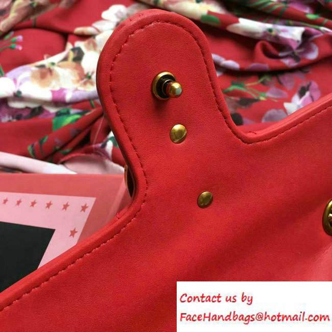 Gucci GG Marmont Matelasse Chevron Mini Chain Shoulder Bag 446744 Red 2016