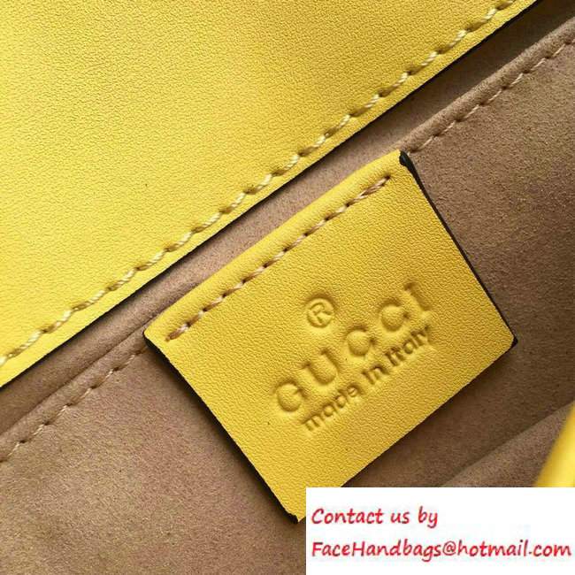 Gucci GG Marmont Matelasse Chevron Mini Chain Shoulder Bag 446744 Yellow 2016