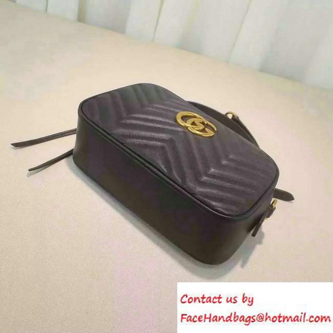 Gucci GG Marmont Matelasse Chevron Shoulder Small Bag 447632 Black 2016 - Click Image to Close