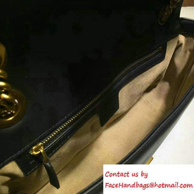 Gucci GG Marmont Matelasse Chevron Small Chain Shoulder Bag 443497 Black 2016