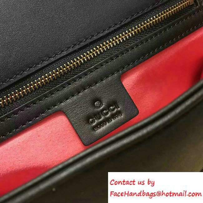 Gucci GG Marmont Matelasse Chevron Small Chain Shoulder Bag 443497 Black/White 2016 - Click Image to Close