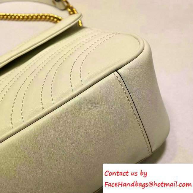 Gucci GG Marmont Matelasse Chevron Small Chain Shoulder Bag 443497 White 2016