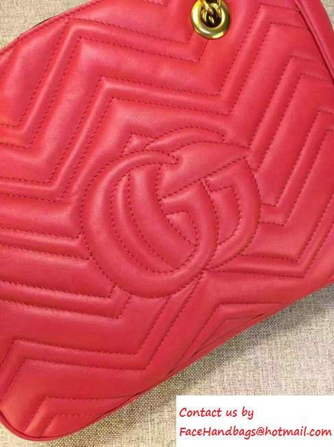 Gucci GG Marmont Matelasse Chevron Tote Medium Bag 443501 Red 2016